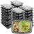 25 Stück Meal Prep Boxen, 750 ml Prep Meal Boxen, Meal Prep Behälter aus Kunststoff mit Deckel, spülmaschinenfest, BPA-freie Lunchbox, wiederverwendbar, Camping, Picknickbox