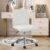 Hellove Bürostuhl, Schreibtischstuhl, ergonomischer PU-Leder-Drehstuhl ohne Armlehnen, höhenverstellbar, Home-Office-Stuhl, 360° drehbar, für Arbeitszimmer, Büro, Wohnzimmer, Schlafzimmer, Weiß