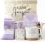 Xuniea Kleiner Auszeit-Geschenkkorb, Wellness-Geschenke-Set für Frauen, Entspannungsritual, Geschenkset für Sie, Frauentag, 18, 40, 70. Geburtstag, Geschenk für beste Freundin, Kollegin, Schwester, Mama, Oma (lila)