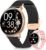 Damen Smartwatch 1,27 Zoll HD Fitnessuhr mit Telefonfunktion, Menstruationszyklus, 120+ Sportmodi, 24H Herzfrequenzmonitor, 24H SpO2, Schlafmonitor, Kalorien, Fitnesstracker, IP68 iOS Android Gold Schwarz