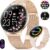 Damen-Smartwatch mit Anrufen – 7,99 mm ultradünne elegante Fitnessuhr mit 1,43 Zoll HD Always-On-Display, IP68 wasserdicht, 100+ Sportmodi, Damengesundheit für iOS Android, Roségold