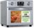 NutriChef Fritteuse und Heißluftofen, 32 Quarts, digitale Fritteuse mit 20 Voreinstellungen, Doppelkocher, Grill, Backen und mehr, multifunktionaler Konvektionsofen, großes Fassungsvermögen, 18 x 17 x 14 cm (Silber)