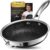 HexClad Hybrid-Wok, Durchmesser 30 cm, Antihaft-Wok-Pfanne mit kühl bleibendem Griff, Edelstahl-Wok für alle Herdarten, einschließlich Induktion, Wok PFOA-frei, ofen- und spülmaschinenfest