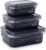 3er-Set Lunchboxen aus Edelstahl, schwarz – deutsches Design, auslaufsicher und luftdicht, ideal für Arbeit, Schule und Essenszubereitung