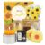 Geschenke für Frauen, Geburtstag der Freundin, 8-teiliges Sonnenblumen-Geburtstagsset, inklusive Duftkerze, Grußkarte zum Rubbeln, positive Sonnenblumen, Geschenkset zum Weihnachtstag für Schwester und Mutter
