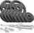Hop-Sport Gusseisen-Hantelset mit EZ Curlstange, Kurzhantelstange und Gewichten, 1 x Curlstange, 2 x Hantelstangen, 39 kg, 59 kg oder 79 kg Set zur Auswahl