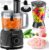 1500 W Küchenmaschine und Mixer-Kombination, 2,5 l Zerkleinerer für Fleisch, Gemüse und Teig, 2 l Standmixer mit Glasbehälter, 2 Geschwindigkeitsstufen und Pulse-Funktion für Smoothies, Saft usw.