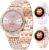 Female Diamond Smartwatch, Bluetooth-Anrufe (Annehmen und Anrufe)/Schlaf-/Herzfrequenz-Smartwatch mit 1,27-Zoll-HD-Display, Fitness-Tracker für Android und iOS