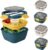 URMONA Salatbox mit Fächern & Besteck, Lunchbox auslaufsicher für Erwachsene & Kinder, Bento Box To Go für Schule, Arbeit, Büro, Lunchbox für Picknick, Reisen, Essenszubereitung (1700 ml, Blau)