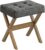 SONGMICS Make-up-Hocker, gepolsterter Hocker, Holzbeine, Fußhocker, Schlafzimmer, Ankleidezimmer, Flur, 32 x 42 x 46 cm, Schiefergrau, Braun, SPF006GN01