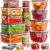 40 Frischhaltedosen mit Deckel, Vorratsdosen-Set, (20 Behälter + 20 Deckel), auslaufsicheres Küchen-Frischhaltedosen-Set, Meal-Prep-Boxen