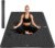 Stepwaver Extra große Yogamatte 183 x 91/122 cm, 6 mm dick, Sportmatte, Fitnessmatte, rutschfest, extrem langlebig, breite Fitnessmatte für Zuhause, Yoga, Pilates, Training, Stretching – Schwarz/Blau