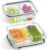 Praknu Meal-Prep-Boxen aus Glas, 2 Fächer – Set mit 2 Meal-Prep-Behältern 1 l – luftdichter Glasbehälter mit Deckel – geeignet für Spülmaschine, Mikrowelle und Backofen – Meal-Prep-Boxen – Lebensmittel-Aufbewahrungsbehälter aus Glas