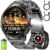 FEELNEVER Militär-Smartwatch für Herren mit 1000 mAh/1,85 Zoll HD großem Touchscreen/LED-Licht, Fitnessuhr mit 2 Armbändern, 110+ Sportmodi, Herz-/Schlaf-Tracking, IP68 wasserdicht, Uhr für iOS/Android, Schwarz