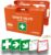 PETEX Profi-Erste-Hilfe-Set mit Inhalt nach DIN 13169, inkl. praktischer Wandhalterung, 5 x Aufkleber, Erste-Hilfe-Koffer, orangefarbenes Erste-Hilfe-Set für Gewerbe, Büro, Baustelle