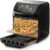 Arendo – 4-in-1-Heißluftfritteuse 12 Liter – Grill – Dörrgerät – Ofen – Heißluftfritteuse – LED-Touchscreen – einfach und sauber – Fritteusen-Rotationsgrill ohne Öl – Konvektion – Pizza-Hähnchen-Chips – BPA-frei