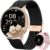 SLOKSFil Damen Smartwatch mit Telefonfunktion, 1,39 Zoll Smart Watch rund mit SpO2, 24H Herzfrequenzmesser Blutdruck Schlafmonitor, Fitness Tracker 120+ Sportmodi Schrittzähler für iOS Android (Schwarz Roségold)
