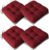 AddGrace 4er Set Sitzkissen 40 x 40 cm, weiche Stuhlkissen mit 10 cm, hochwertige Polsterung für Innenbereich, Küche oder Esszimmer, Rot