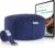 NAJATO Sports Meditationskissen – mit Yogagurt und E-Book – Yogakissen mit Buchweizenschalenfüllung – rundes Yogakissen mit waschbarem Baumwollbezug, blau
