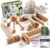 HELDSON Massageset aus Holz (6-teilig) FSC100% – Verschiedene Massagegeräte & Massageroller – Fußmassage, Kopfmassage, Triggerpunktschieber – Entspannung – Ostergeschenke – Anti Cellulite, Stress