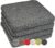 sunnypillow 4er Set Stuhlkissen, wasserfest, UV-lichtecht, 45 x 45 x 5 cm, Polsterkissen für Stühle/Bänke, Sitzkissen, Stuhlkissen für Haus und Garten, Indoor/Outdoor, Anthrazit